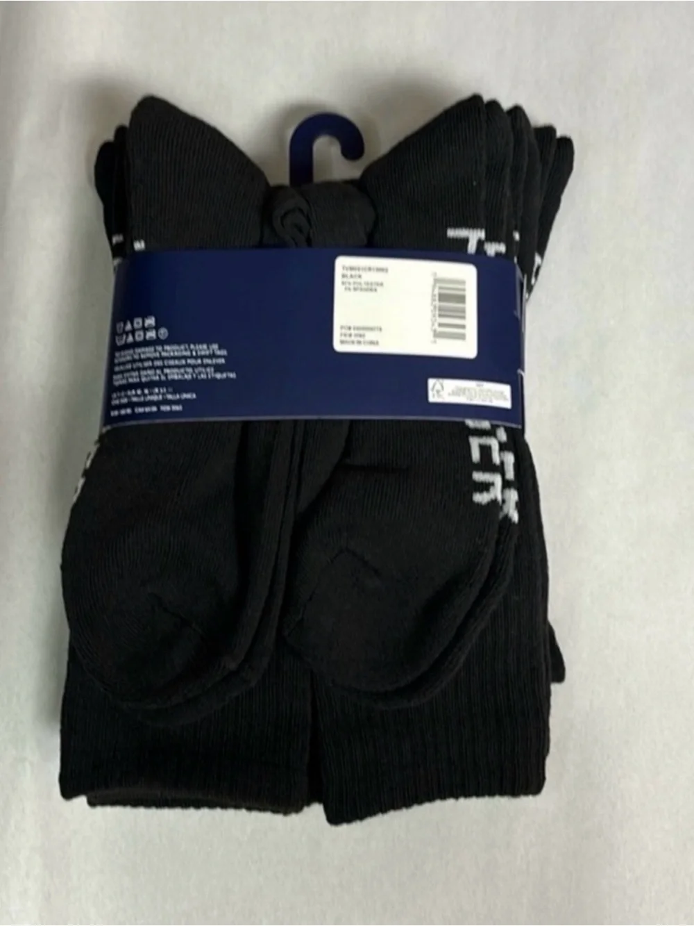New Tommy Hilfiger Socks Men’s 5 Pairs Black Cushion Crew Socks Athletic Casual
